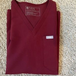 Figs maroon Catarina one pocket scrub top